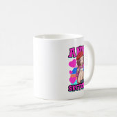 アニメやスケッチかわいいに気を取られる コーヒーマグカップ (正面右)