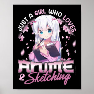 アニメやスケッチが大好きな女の子だけスケッチ ポスター