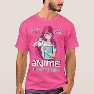 アニメやスケッチが大好きな女の子だけ Tシャツ
