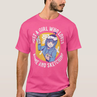 アニメやスケッチが大好きな女の子ばかり Tシャツ