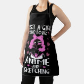 アニメやスケッチが大好きな女の子 エプロン (インサイチュ)