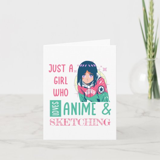 アニメやスケッチが大好きな女の子 カード (正面)
