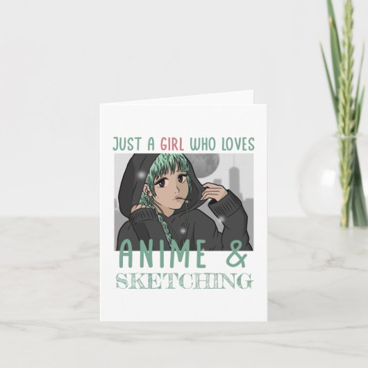 アニメやスケッチが大好きな女の子 カード (正面)