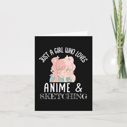 アニメやスケッチが大好きな女の子 カード (正面)