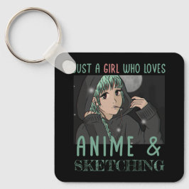 アニメやスケッチが大好きな女の子 キーホルダー