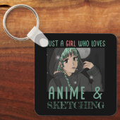 アニメやスケッチが大好きな女の子 キーホルダー (正面)