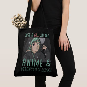 アニメやスケッチが大好きな女の子 トートバッグ