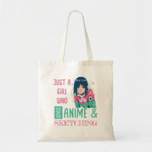 アニメやスケッチが大好きな女の子 トートバッグ