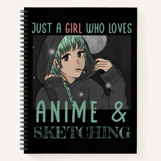 アニメやスケッチが大好きな女の子 ノートブック (正面)