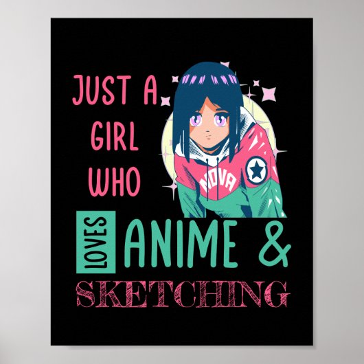 アニメやスケッチが大好きな女の子 ポスター (正面)