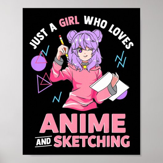 アニメやスケッチが大好きな女の子 ポスター (正面)