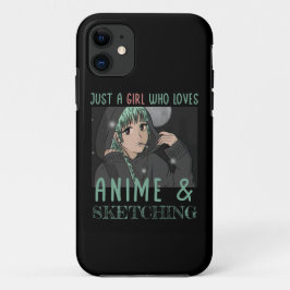 アニメやスケッチが大好きな女の子 iPhone 11 ケース