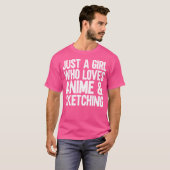 アニメやスケッチが大好きな女の子 Tシャツ (正面フル)