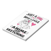 アニメやスケッチの女の子が大好きな女の子 ノートパッド (回転)