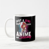 アニメやスケッチを愛する女の子に コーヒーマグカップ (左)