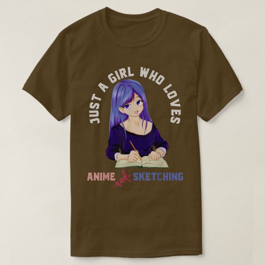 アニメやスケッチマンガKaが大好きな女の子 Tシャツ (デザイン正面)