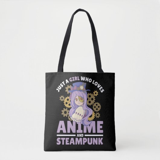 アニメやスチームパンクが大好きな女の子 トートバッグ (正面)