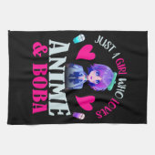 アニメやボバが大好きな女の子 キッチンタオル (横)