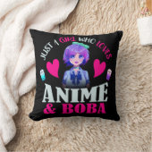 アニメやボバが大好きな女の子 クッション (ブランケット)