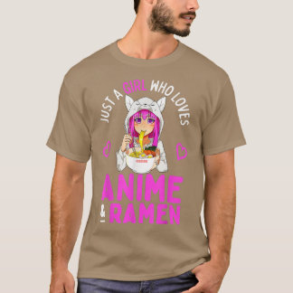 アニメやラーメンが大好きな女の子日本人 Tシャツ