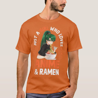 アニメやラーメンが大好きな女の子日本人 Tシャツ