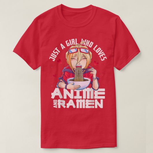 アニメやラーメンが大好きな少女Teenage Anim Tシャツ (デザイン正面)