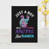 アニメやラーメンが大好きな少年に贈り物 カード (黄色い花)