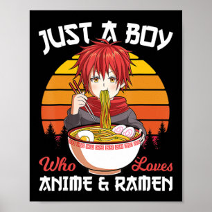 アニメやラーメンが大好きな少年日本のだ ポスター