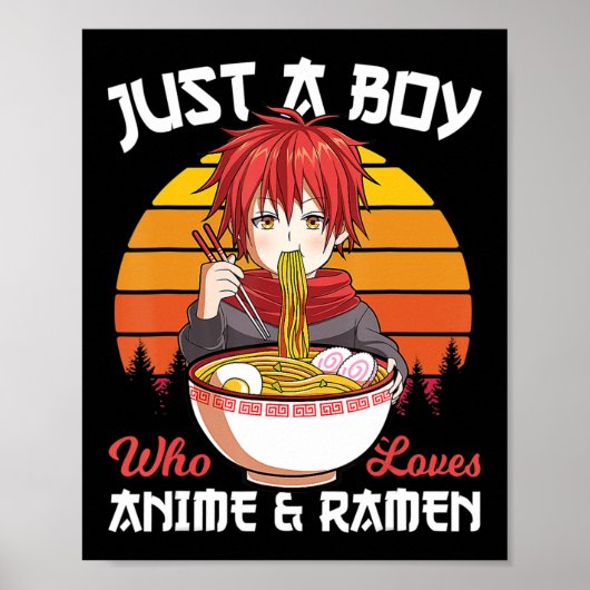 アニメやラーメンが大好きな少年日本のだ ポスター (正面)