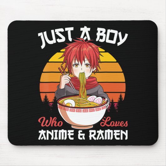 アニメやラーメンが大好きな少年日本のだ マウスパッド (正面)