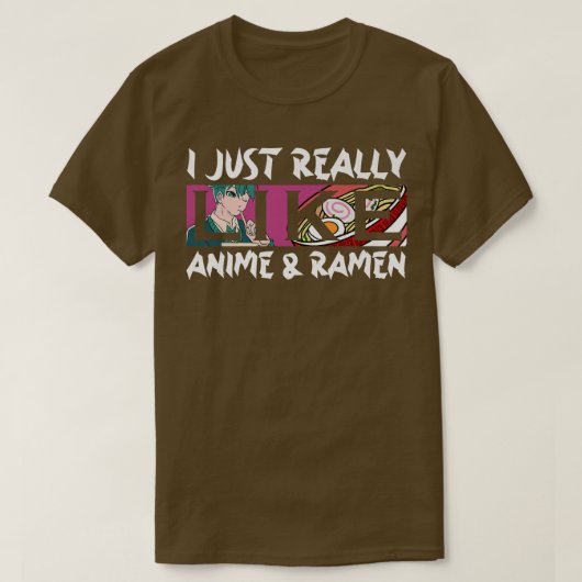 アニメやラーメンが大好きマンガ218 Tシャツ (デザイン正面)