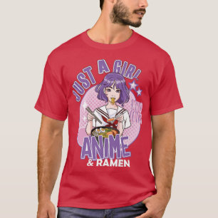 アニメやラーメンを愛する女日本のの子 Tシャツ