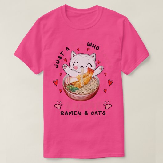 アニメや猫が大好きな女の子おもしろい。 Tシャツ (デザイン正面)