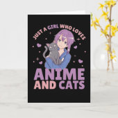 アニメや猫を愛する女の子だけのマンガハート カード (黄色い花)