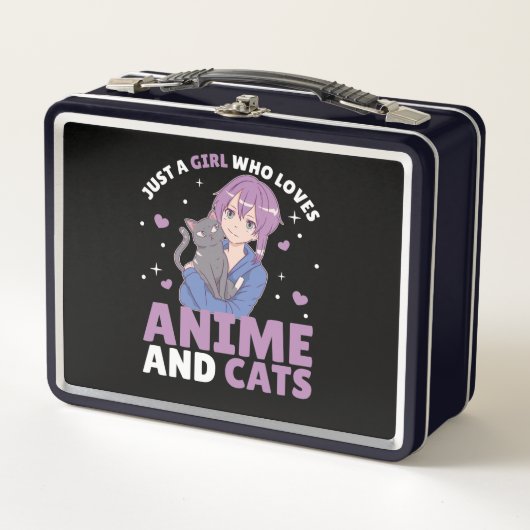 アニメや猫を愛する女の子だけのマンガハート メタルランチボックス (正面)