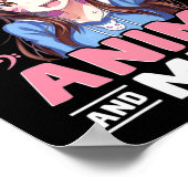アニメや音楽アニメが大好きな女の子 ポスター (角)