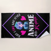 アニメやK – を愛する女ポップ・アートのの子 ビーチタオル (正面)