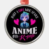アニメやK – を愛する女ポップ・アートのの子 メタルオーナメント (正面)