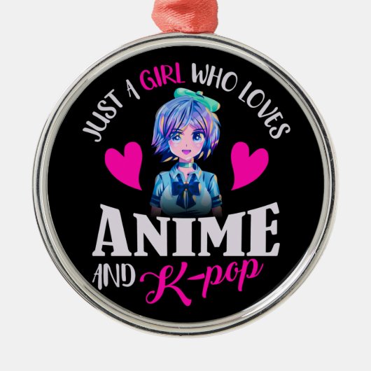 アニメやK – を愛する女ポップ・アートのの子 メタルオーナメント (正面)