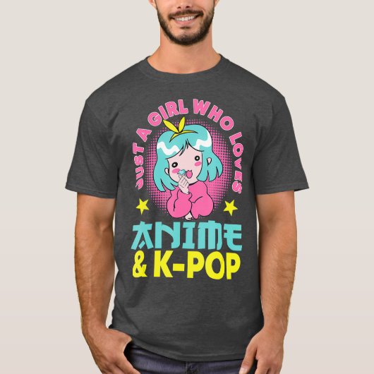 アニメやKpOpが大好きな女の子日本の Tシャツ (正面)
