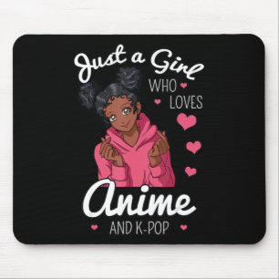 アニメやKpOpアフリカンアメリが大好きな女の子 マウスパッド