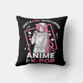 アニメやKPop音楽アニメが大好きな女の子 クッション (裏面)