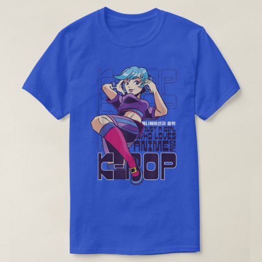 アニメやKPop Japanを愛する女の子マンガM Tシャツ (デザイン正面)