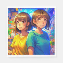 アニメをテーマにしたツインガールの誕生日パーティー