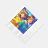 アニメをテーマにしたツインガールの誕生日パーティー 縁ありランチョンナプキン (角)