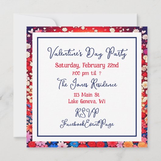 アニメをテーマにしたバレンタインデーパーティー セーブザデート (裏面)