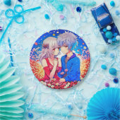 アニメをテーマにしたバレンタインデーパーティー ペーパープレート (パーティー)