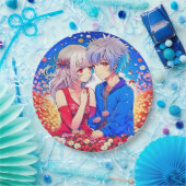 アニメをテーマにしたバレンタインデーパーティー ペーパープレート (パーティー)