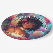 アニメをテーマにした誕生日ガールオブカラー ペーパープレート (アングル)