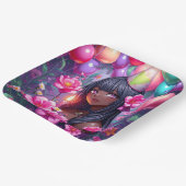 アニメをテーマにした誕生日ガールオブカラー ペーパープレート (傾斜あり)